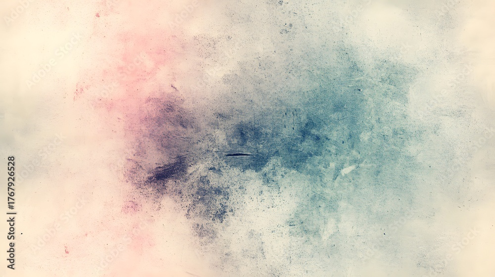 Fototapeta premium Abstract grunge texture background features muted pink and blue color washes