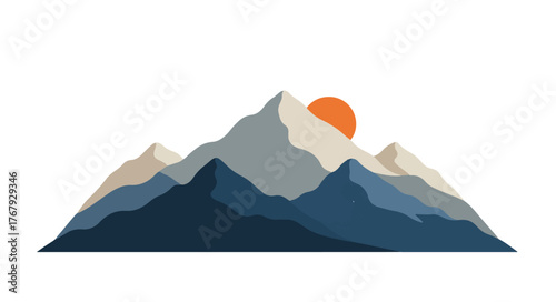 Sunset Mountain Illustration