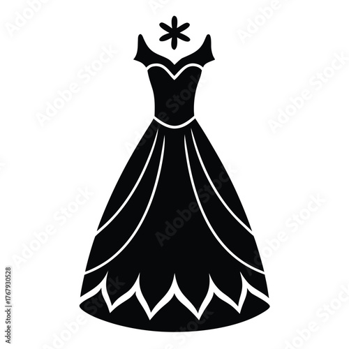 frosty mint green winter gown vector icon
