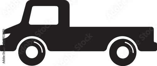 Flat design pickup truck symbol for transportation