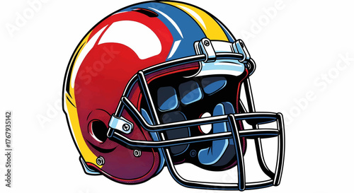 Dynamic energy of American football sports in a pop art vector illustration, a symbol of motivation