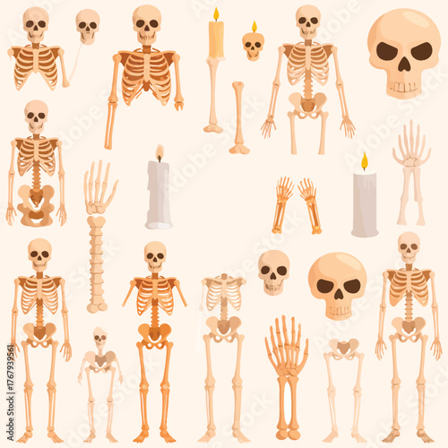 A colorful collection of funny cartoon people vector illustrations and fashion icons