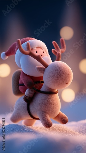 Christmas 3D Animation Pack – Santa Claus, Reindeer, Snowy Village, Gifts and Magical Holiday Backgrounds with Festive Lights and Cinematic Atmosphere,  Christmas, wallpaper, background