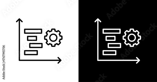 Project Gantt White Icon Set Design