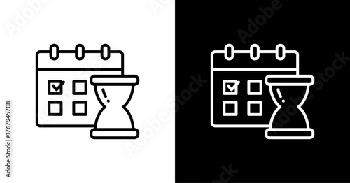 Deadline White Icon Set Design