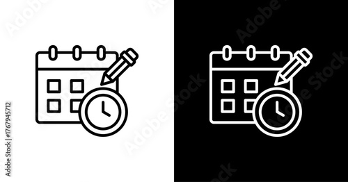 Scheduling White Icon Set Design