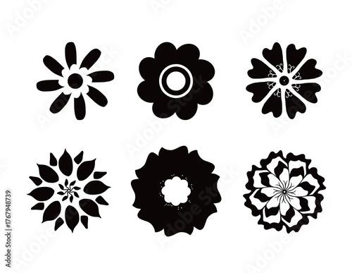 Elegant floral silhouettes for modern design projects, perfect for invitations, branding, and stylish backgrounds with a contemporary, minimalist touch