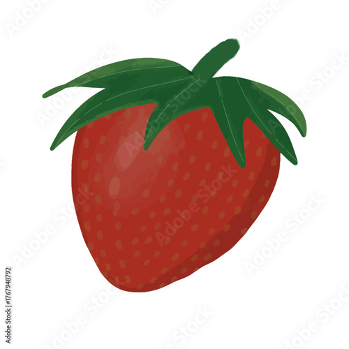Fresh strawberry illustration with vibrant colors and crisp details, perfect for summer menus, healthy recipes, and sweet product designs