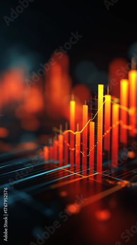 Abstract stock market graph realistic chart data symbolize global business finance economic growth.