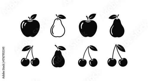 Tropical cocktail silhouettes with fruit garnishes