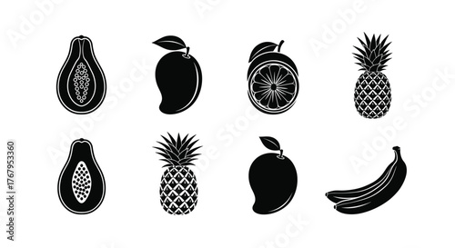 Black and white illustration of a ripe bunch of grapes