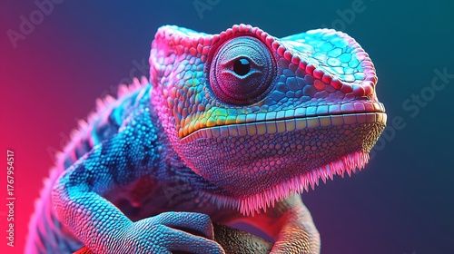 chameleon with vibrant colour
