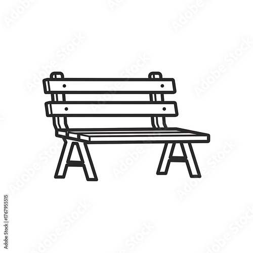 Simple Park Bench Illustration - A Minimalist Outdoor Seating Design.