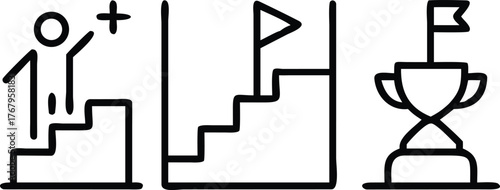 Collection of success icons for graphic design