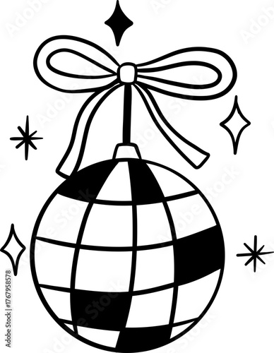 Hand-Drawn Christmas Clipart Holiday Line Art Elements, Minimal Outline