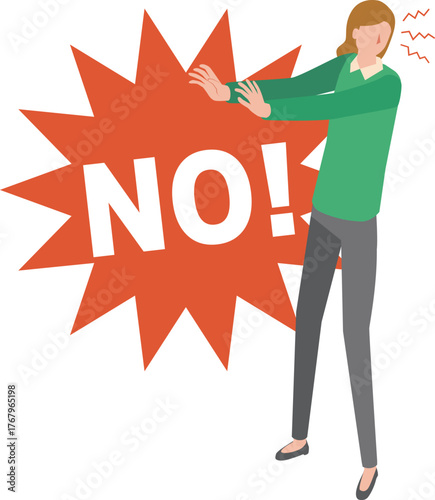 NOと拒否する女性