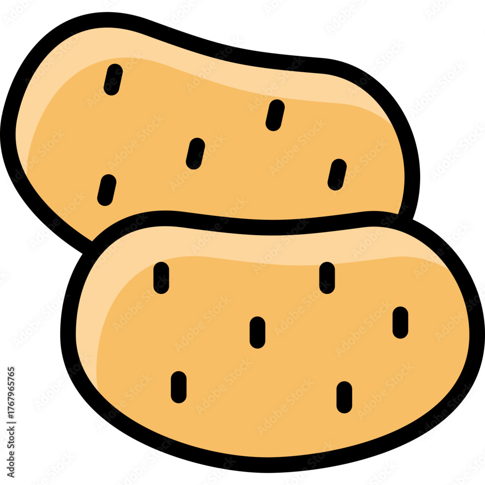 Fototapeta premium potato icon illustration design with filled outline