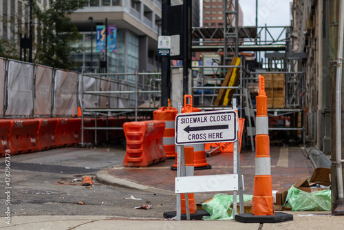 sidewalk closed for pedestrians 