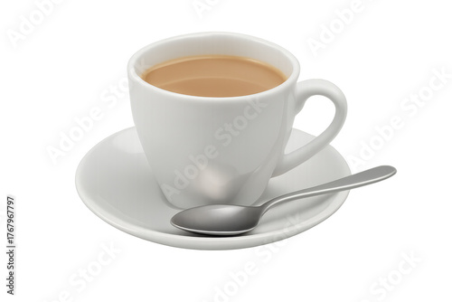 Wallpaper Mural White cup of coffee or tea with spoon Torontodigital.ca