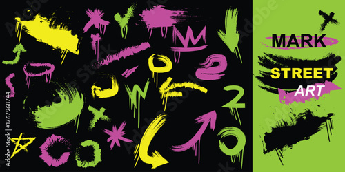 A colorful collection of graffiti street art vectors with an urban style. Perfect for poster design, digital murals, youth branding, and street-themed creative projects.