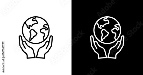 Conservation White Icon Set Design