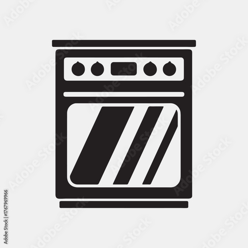 Black and White Oven Illustration – Cooking Equipment Vector