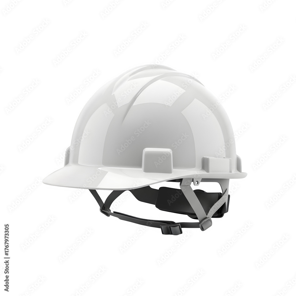 Naklejka premium White Construction Safety Helmet PNG Isolated on Transparent Background. Hard Hat, Work Gear, Protection, and Industrial Equipment Graphic.