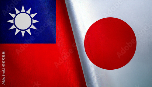 日本の国旗と中華民国の国旗(Japan Flag & Republic of China flag.)

