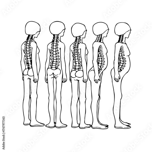 Variations in spinal alignment: A comparative study of skeletal structures and postural