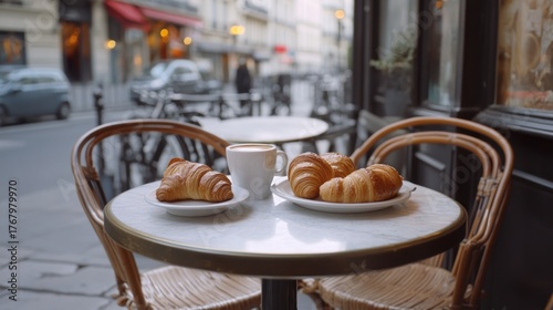 Fototapeta Naklejka Na Ścianę i Meble -  Parisian caf? breakfast scene