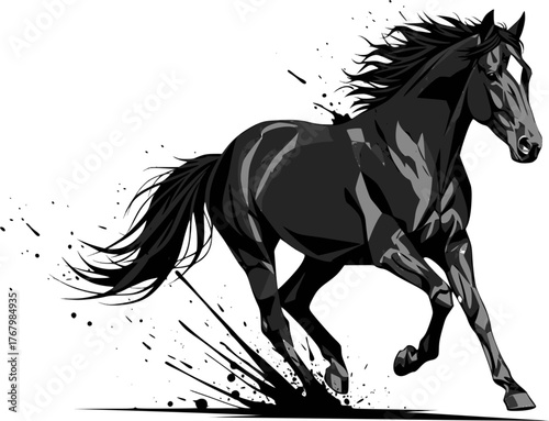 Horse silhouette vector illustration. EPS version.