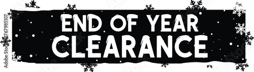 Vector art of end of year clearance sale banner with snowflakes