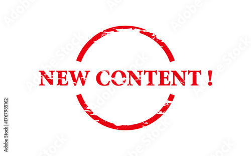 NEW CONTENT ! - NEW CONTENT ! text written on Red Rubber Stamp 
