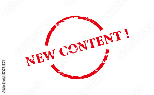 NEW CONTENT ! - NEW CONTENT ! text written on Red Rubber Stamp 
