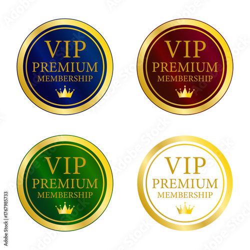 落ち着いたトーンの4色VIPプレミアムラベルセット（ブルー・ワイン・グリーン・ホワイト）