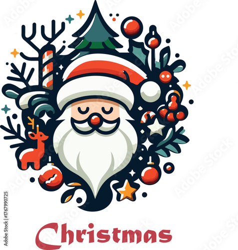Christmas santa claus logo icon vector white background .