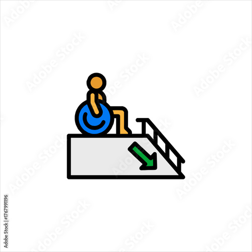 Person in wheelchair facing stairs represents accessibility challenges and the need for inclusive solutions in urban environments.