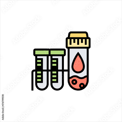 Blood samples in test tubes sit in a rack, ready for analysis in a laboratory setting, representing medical research and healthcare.