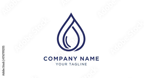 Minimalist Water Drop Logo Design for Company Branding.