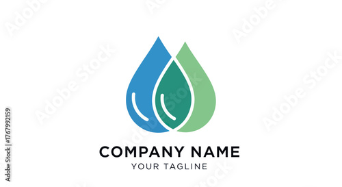 Water drop logo design representing purity and freshness for business.