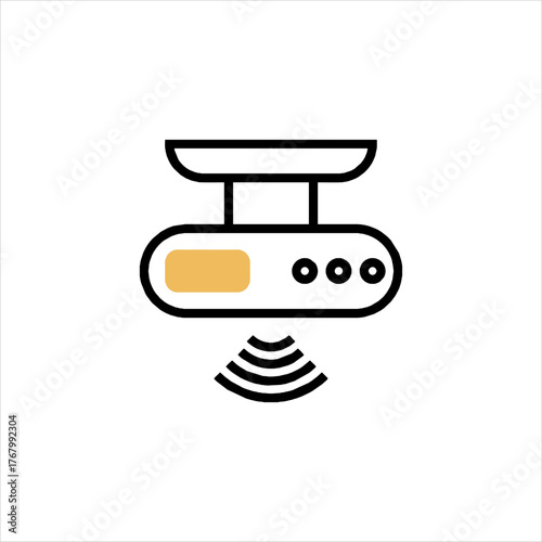 Smart scale measuring weight with wireless connection in modern kitchen, promoting health and wellness.