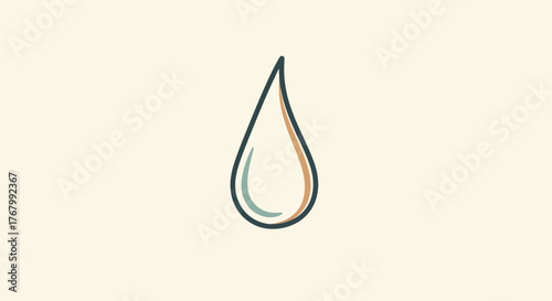 A simple line drawing of a single water drop.