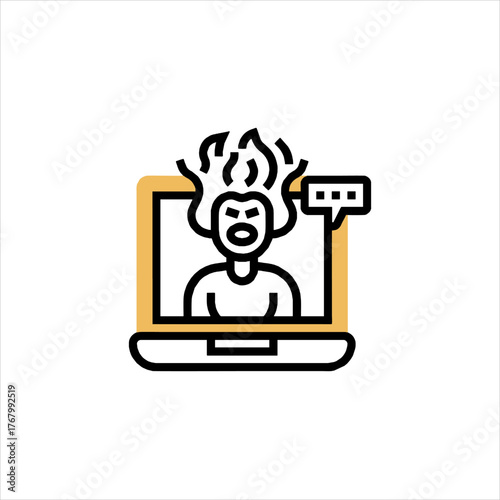 Frustrated person screams at laptop screen during online meeting, expressing anger and stress from technical difficulties and communication issues.