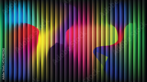 Vibrant vertical stripes of blended colorful light creating an abstract background