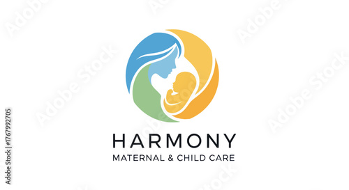 Harmony Maternal Child Care Logo Symbolizing Family Love and Health.