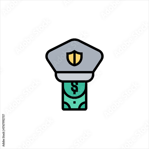 Police officer receives bribe money in envelope, symbolizing corruption and illegal activity, creating a sense of mistrust and moral decay.