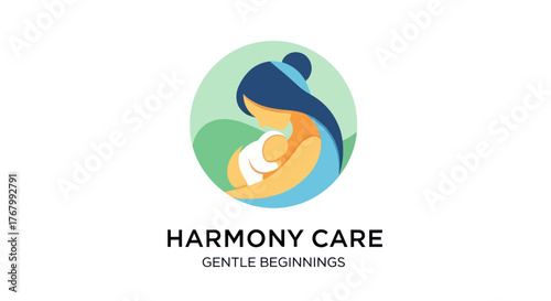 Harmony Care Gentle Beginnings Symbolizing Motherhood and Newborn Baby.