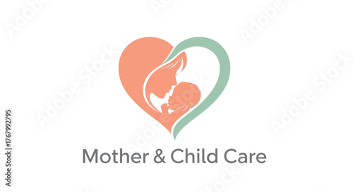 Mother and Child Care Logo Symbolizing Love and Nurturing.