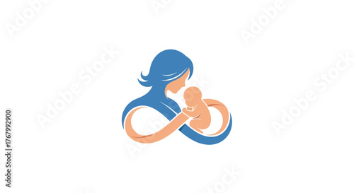 Motherhood symbol representing love and care for the newborn baby.
