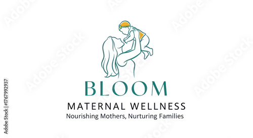Bloom Maternal Wellness Logo with Mother and Baby Embrace.